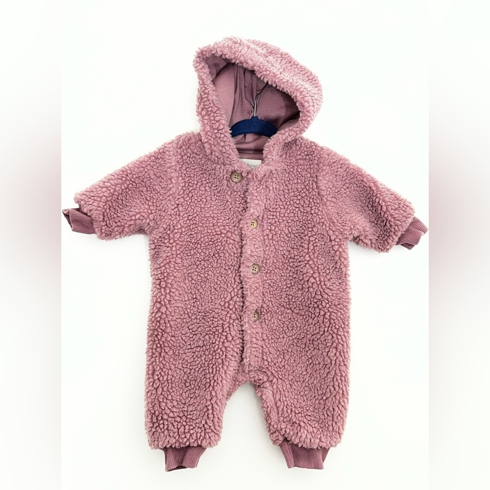 Little Planet Carters Baby 3mo Sherpa Hooded Romper Bunting Fleece One Piece - Picture 1 of 7